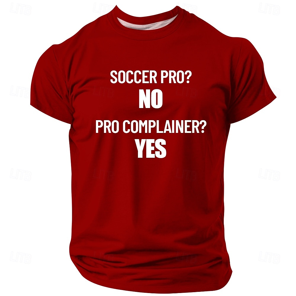 2026 World Soccer Cup Men's SOCCER PRO NO PRO COMPLAINER YES Funny Sarcastic Sports Fan Royal Blue T Shirt Graphic Short Sleeve Crew Neck Game Day Gift Designer Clothing Apparel S M L XL XXL XXXL 2026 - $22.99 –P3