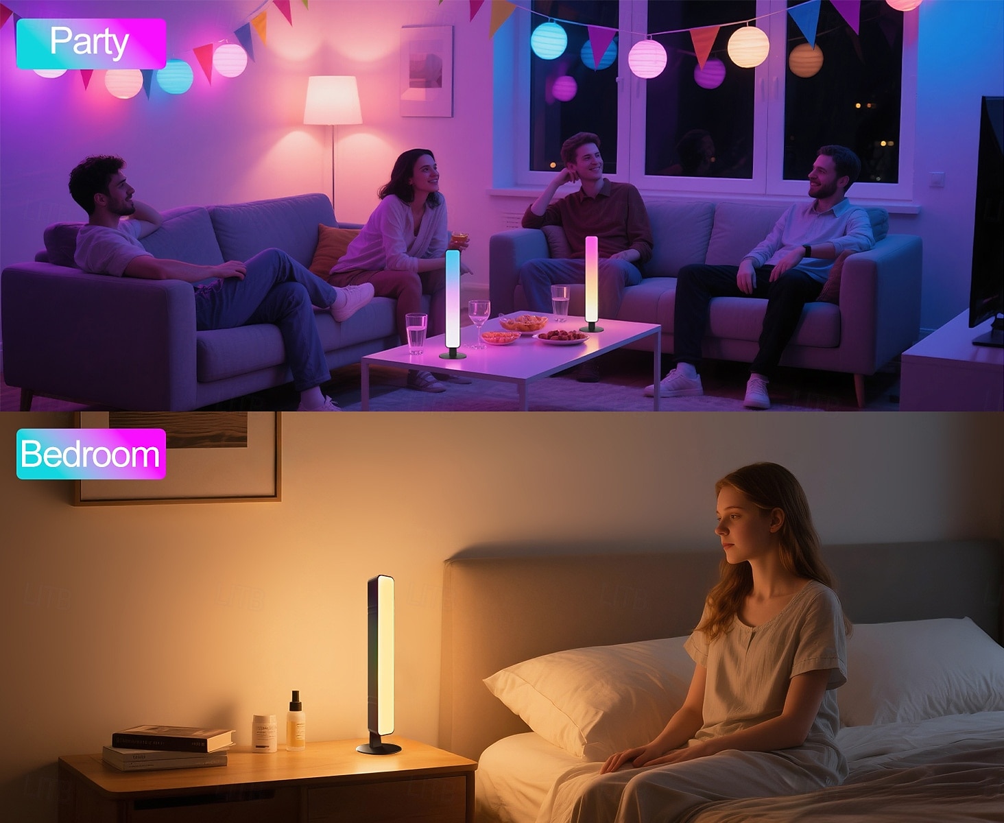2 Packs RGB Gaming Ambient Lights, Sound-Activated LED Desk Lamps, Wireless WiFi Smart Night Lights for PC, Desktop, Gaming Room, Voice-Controlled LED Mood Lighting 2026 - $26.99 –P5