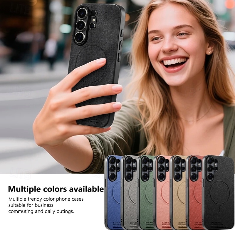 телефон Кейс для Назначение SSamsung Galaxy S26 S25 Edge S24 ФЭ S23 Ultra Plus A56 A36 A26 A16 A55 5G А35 5G Магнитный адсорбционный футляр Поддержка беспроводной зарядки Защита от удара ТПУ Кожа PU 2026 - $13.99 –P8
