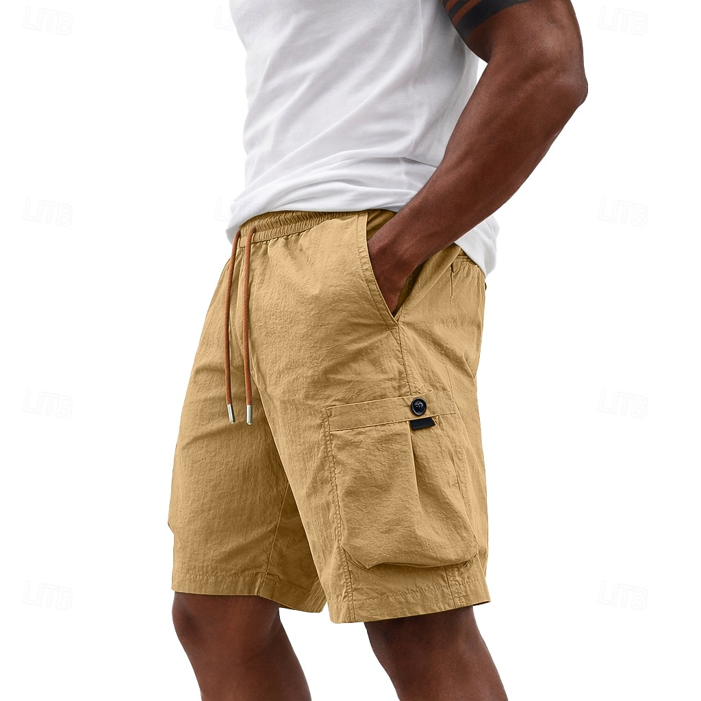 Hombre Activo Pantalón Corto Cargo Pantalón corto Pantalones cortos casuales Pantalón corto deportivo Bolsillo Cintura elástica Puro Plano Un Color Secado rápido Deportes Longitud de la rodilla 2026 - $35.99 –P1