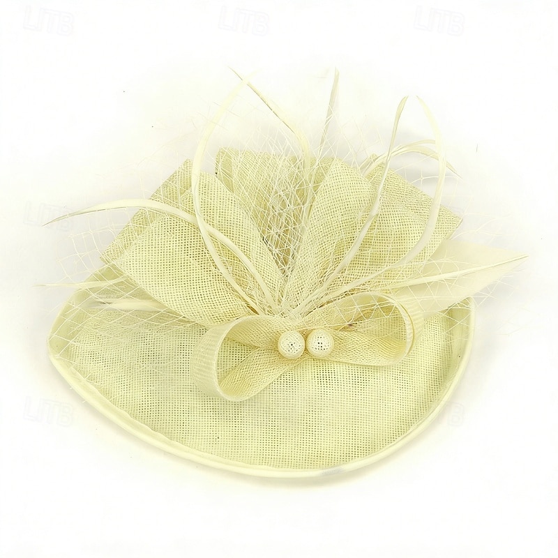 Fascinator Lino Matrimonio Compleanno Vintage Carino Retrò Con Piuma Copricapo Copricapo del 2026 a $17.49 –P15