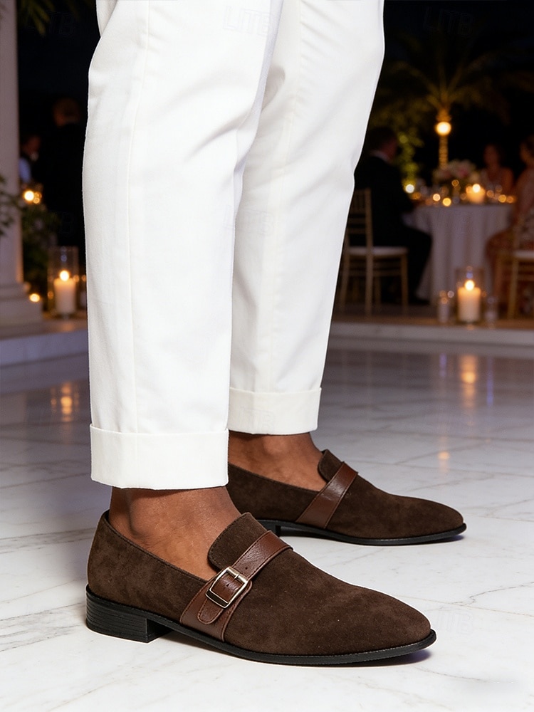 Mocassins à boucle en daim pour homme, chaussures habillées classiques à enfiler, idéales pour les soirées de villégiature, les cocktails au coucher du soleil, les mariages sur la plage, les dîners de fêtes et les vacances de luxe, dans un style chic et d de 2026 ? $54.99 –P9