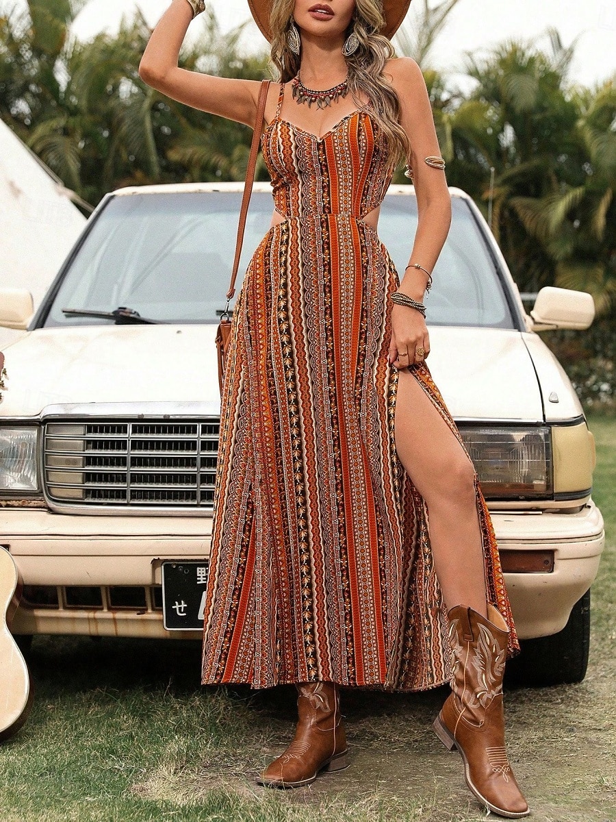 Γυναικεία Μίντι φόρεμα Φόρεμα Boho Καθημερινό φόρεμα Σλιπ Φόρεμα Κομψό Μοντέρνα Διακοπές Εξόδου Σαββατοκύριακο Κανονικό Γεωμετρικό Αμάνικο Λαιμόκοψη V Μαύρο Κίτρινο Μπορντώ Πράσινο του τριφυλλιού 2026 - $33.99 –P18
