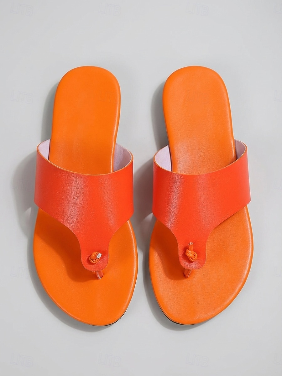 sandali infradito arancioni e rossi da donna, pantofole estive casual, sandali da spiaggia leggeri e comodi per viaggi e vacanze &abbigliamento quotidiano del 2026 a $18.99 –P1