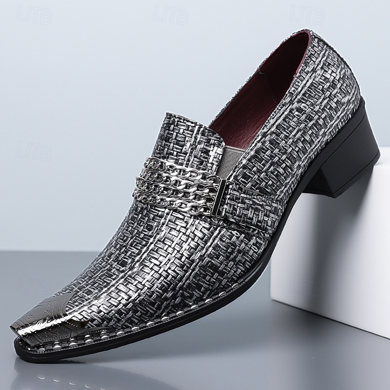 Ανδρικά μοκασίνια από χρυσή δερματίνη με υφή – μοντέρνα slip-on παπούτσια, πάρτι, βραδινά και κομψά casual ρούχα 2026 - $79.99 –P3