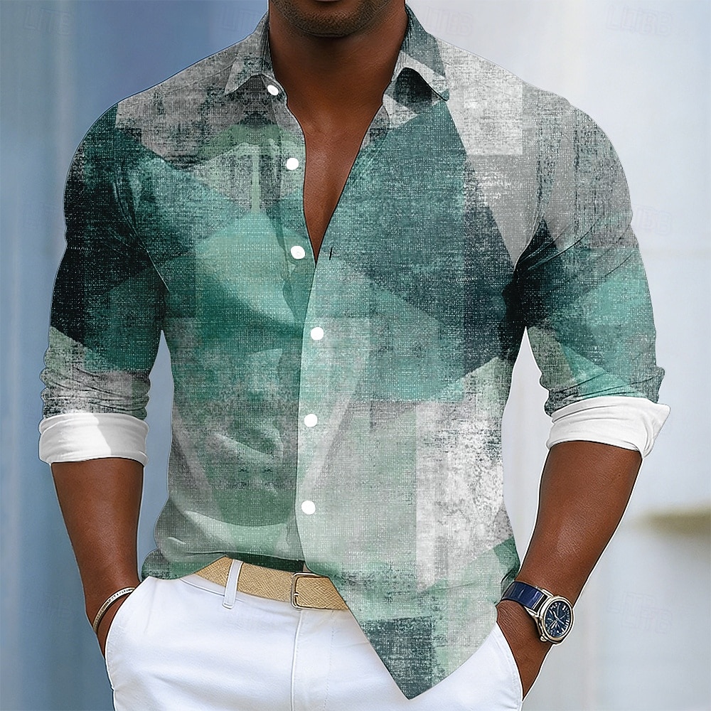 Per uomo Blocco di colori Patchwork Colore sfumato Camicia Camicia con Bottoni Manica Lunga Moda Casual Quotidiano All'aperto Abbigliamento casual alla moda Primavera Autunno Collo ripiegato Stampa del 2026 a $27.99 –P3