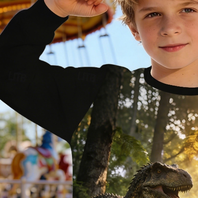 Para Meninos 3D Gráfico Dinossauro Moletom Pullover Manga Longa Impressão 3D Primavera Outono Ativo Moda Roupa de rua Infantil 4-12 anos Gola Redonda Casual Diário Ao ar livre Normal de 2026 por $22.99 –P2