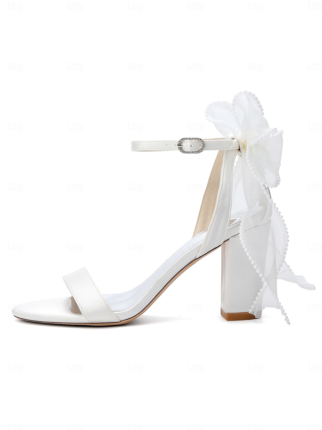 Sandálias de noiva nude com salto bloco e laço - sapatos de casamento elegantes para casamentos no jardim. de 2026 por $64.99 –P4