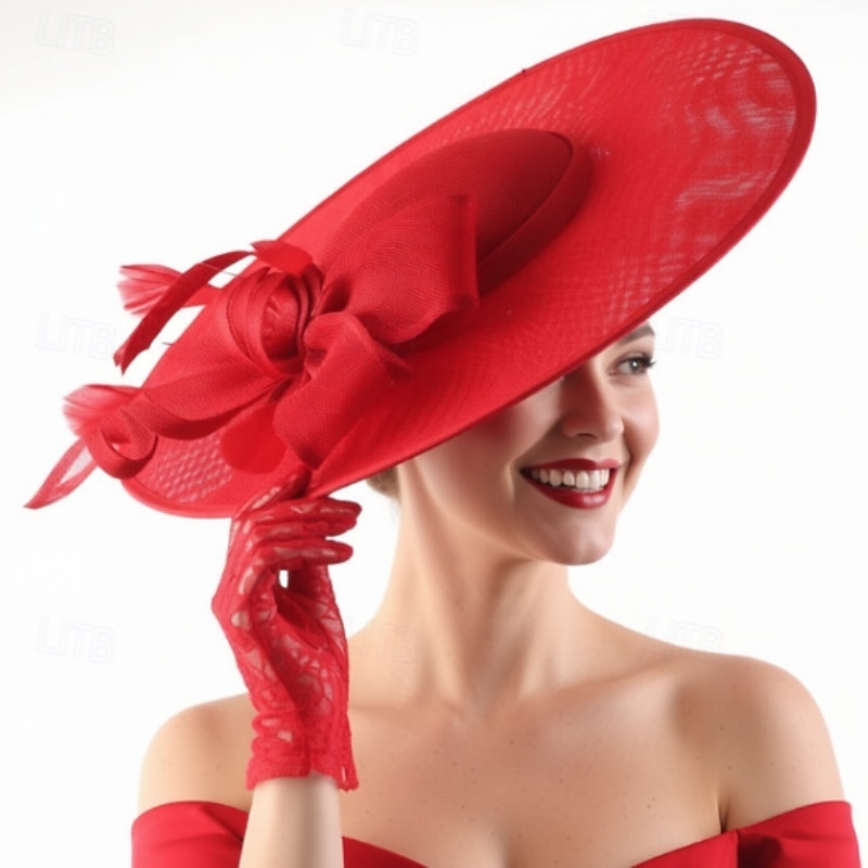 fascinators polyester Bryllup Bursdag Elegant søt stil Med Fjær Hodeplagg Hodeplagg 2026 - $43.99 –P3