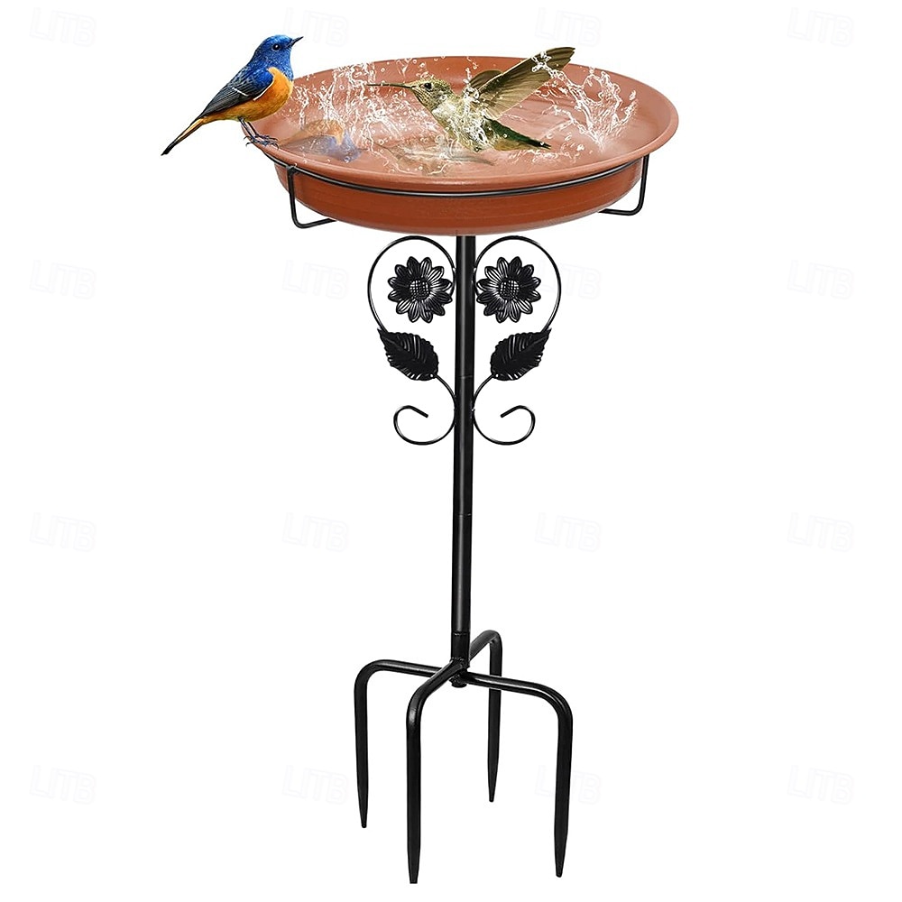 ανεξάρτητο μπολ birdbaths υπαίθριο, ελεύθερη στάση κήπου μπολ τροφοδοσίας πουλιών με μεταλλικό πάσσαλο, αποσπώμενος διακοσμητικός τροφοδότης σπα για γκαζόν αυλής κήπου αίθριο 2026 - $27.99 –P1