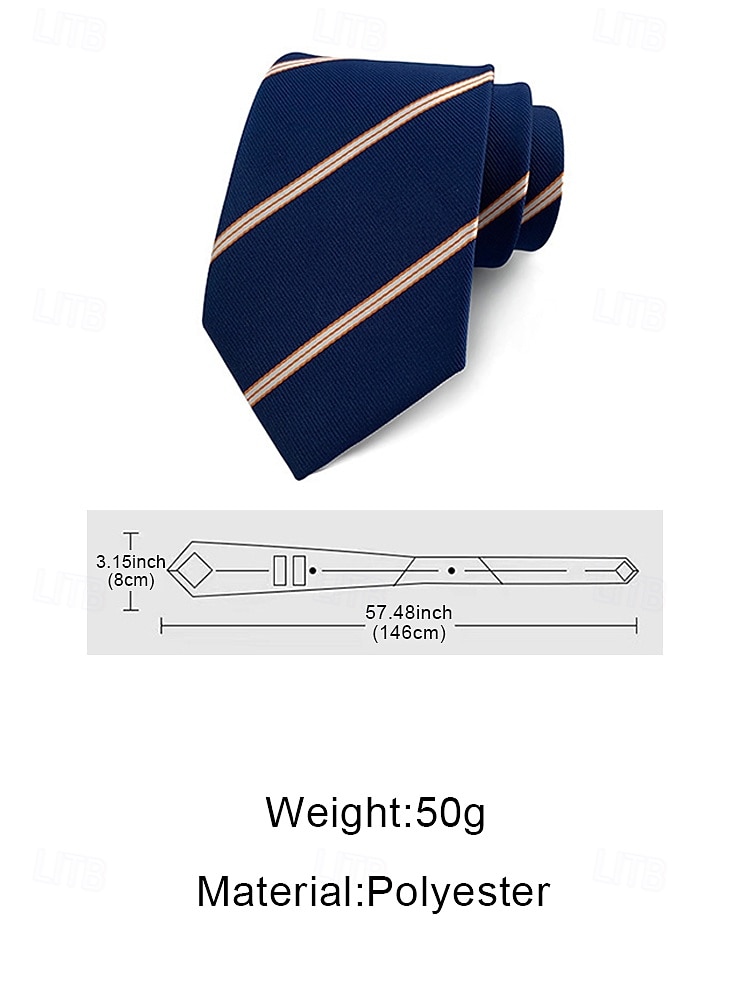 2026年 メンズポリエステルストライプネクタイ、クラシックフォーマルビジネス＆ウェディングパーティーアクセサリー、複数の色、男性のためのエレガントなプロフェッショナルスタイル  コレクション – $11.99 –P12