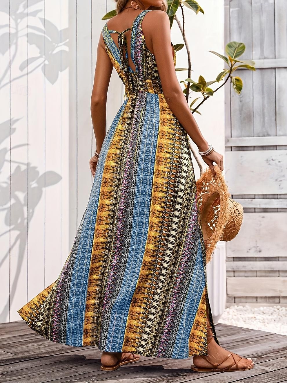 Stile Boho Retrò Vintage Boho Lunghezza lunga Vestito Senza maniche Stile Boho Scollo a V Costume Per donna Mascherata Festival Musicale Festa a tema retrò Adulti Vestito Estate del 2026 a $36.99 –P11