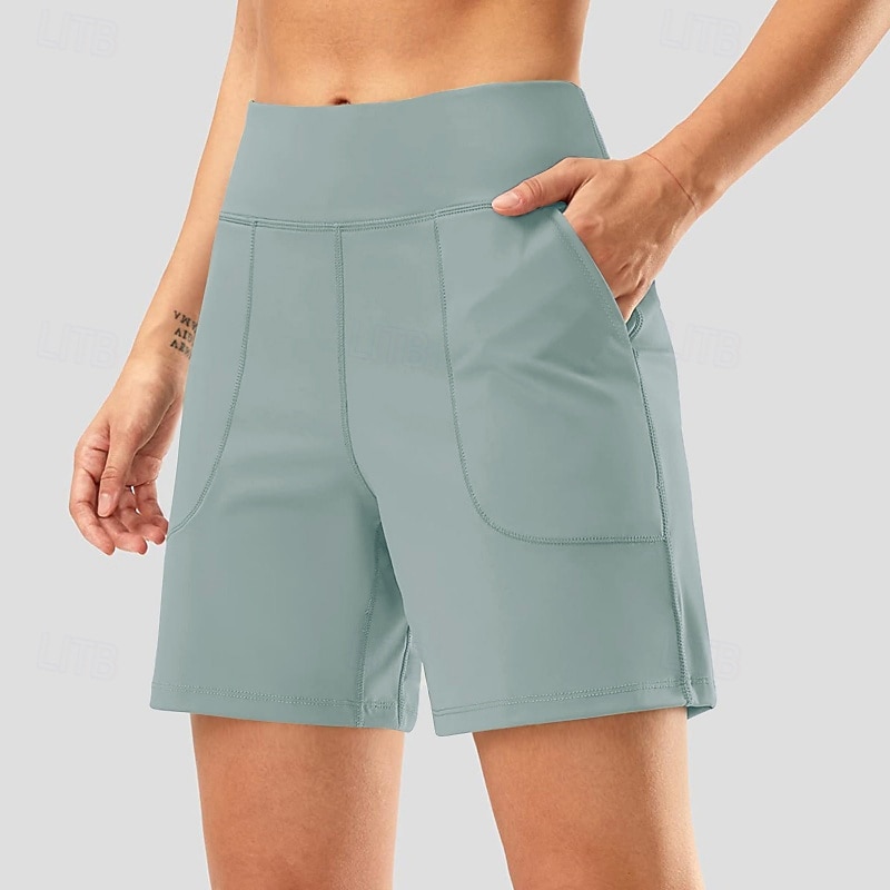 Per donna Bermuda Chinos Shorts Vacanza Streetwear Casual Corto Vita media Tinta unica Tasca Fascia Elastica Comodo Traspirante Elasticizzato Quotidiano All'aperto Palestra Verde acqua Nero Rosa del 2026 a $20.99 –P16