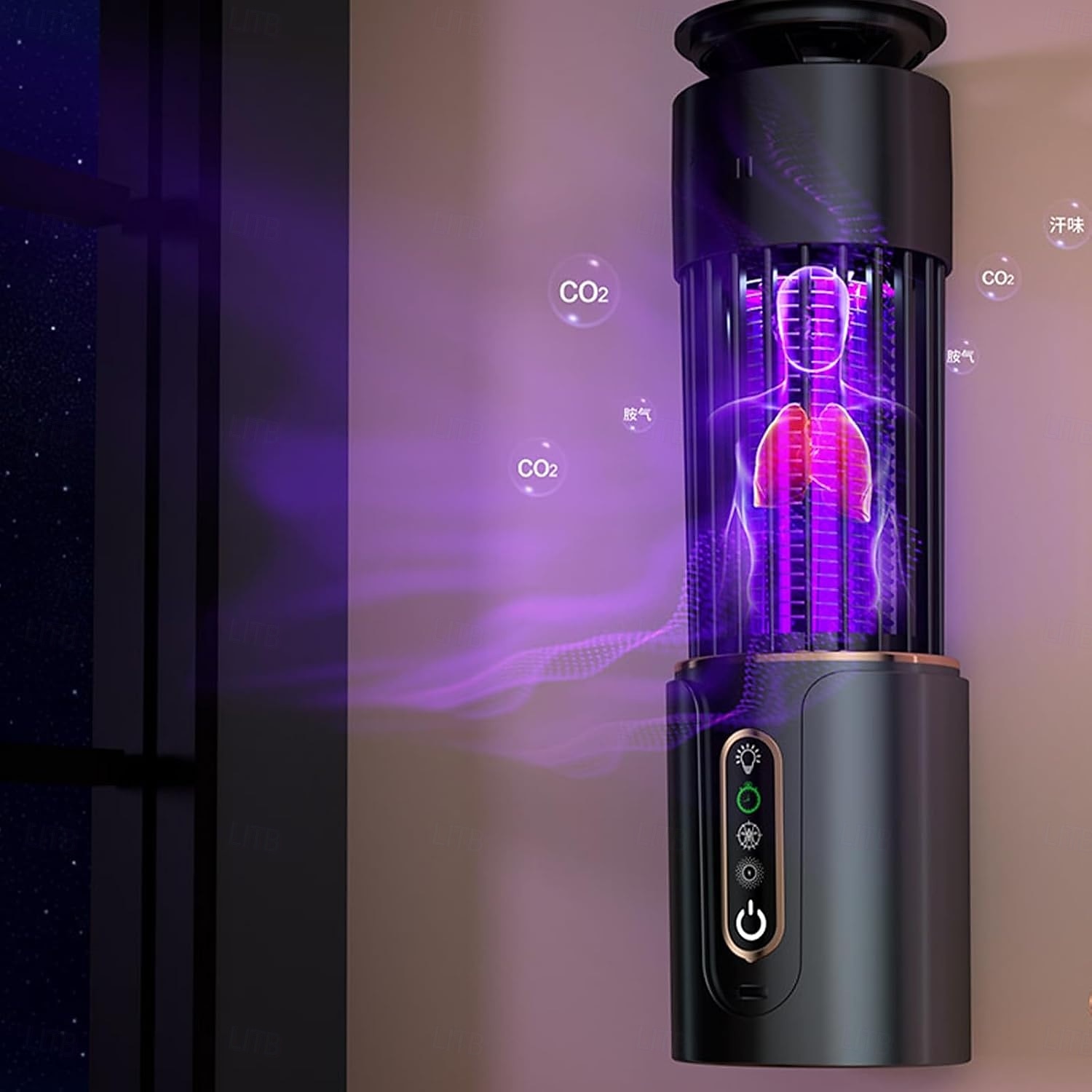 Hyttyssammutin ulkokäyttöön, hyttyssammutin ulkokäyttöön ja sisäkäyttöön LED-valolla, ladattava hyttyssammutin kärpästen tappaja, lentävien hyönteisten salamurtaja ulkokäyttöön, ulkopinta abs-muovista 2026 - $29.99 –P2