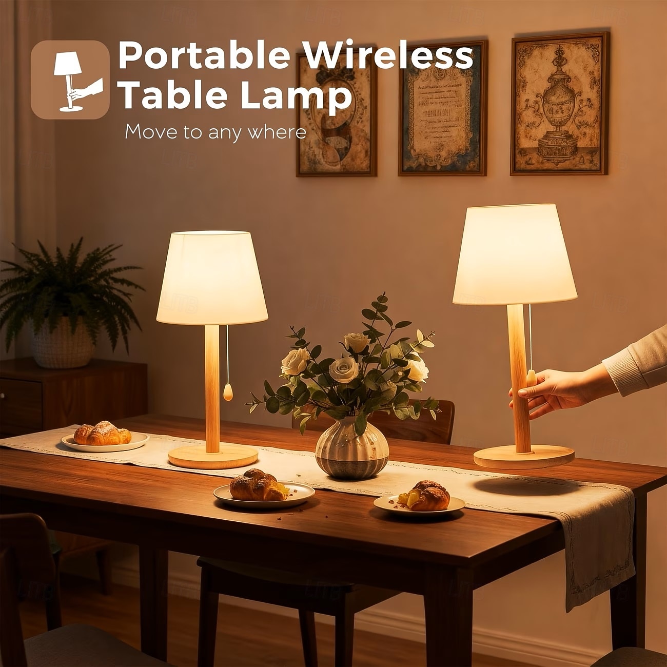 Remote Control USB Rechargeable Table Lamp with 16 Colors Nordic Style for Bedroom Bedside Lamp Atmosphere Night Light Holiday Coffee Shop Home Bar Counter Decoration 2026 - $50.99 –P5