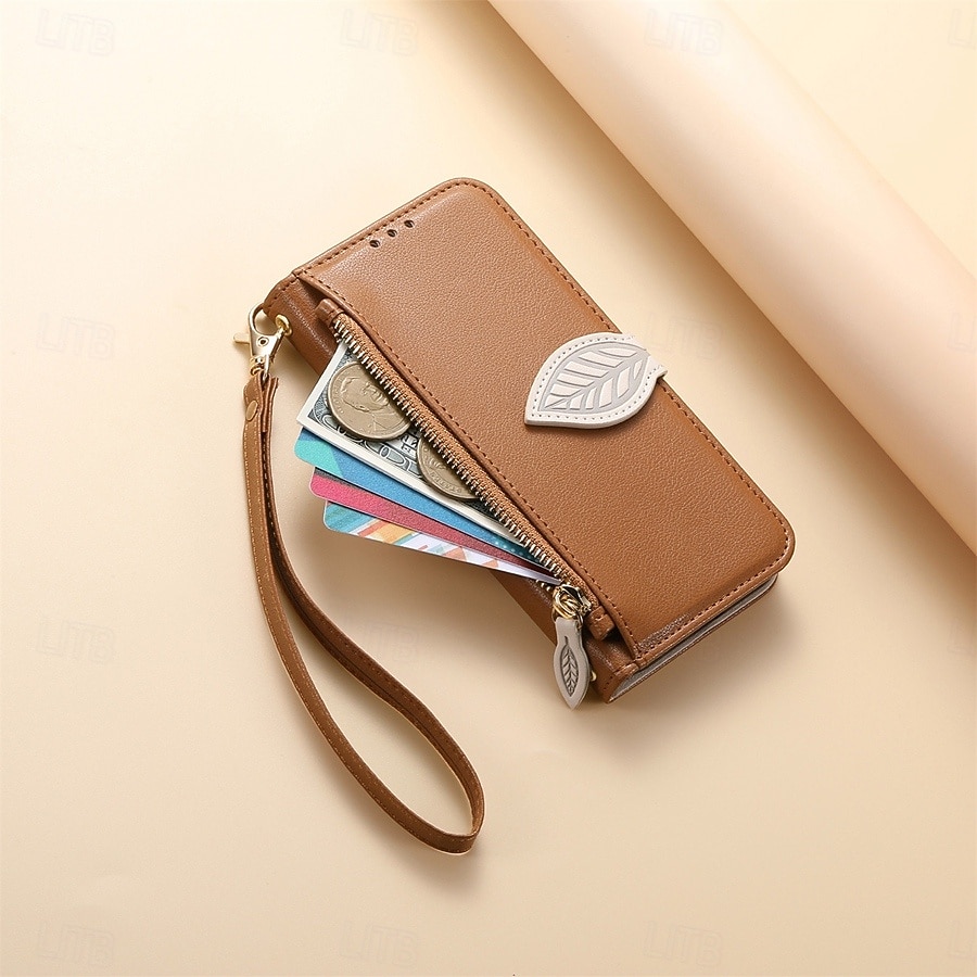 telefon Etui Til Samsung Galaxy S26 S26 Pluss S26 Ultra Lommebok-kortveske Flip deksel Glidelås med håndleddsstropp Støtte Kontor / Bedrift TPU PU lær 2026 - $17.99 –P13
