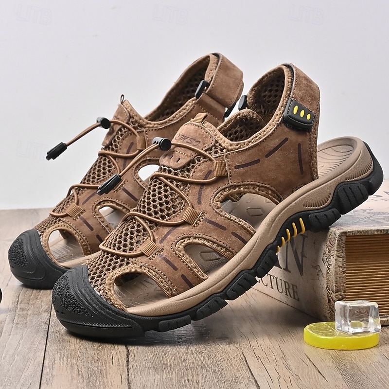 Sandálias masculinas para atividades ao ar livre, com design durável e respirável, tiras ajustáveis e sola antiderrapante. Perfeitas para caminhadas, atividades aquáticas, férias na praia e uso casual no verão. de 2026 por $54.99 –P1