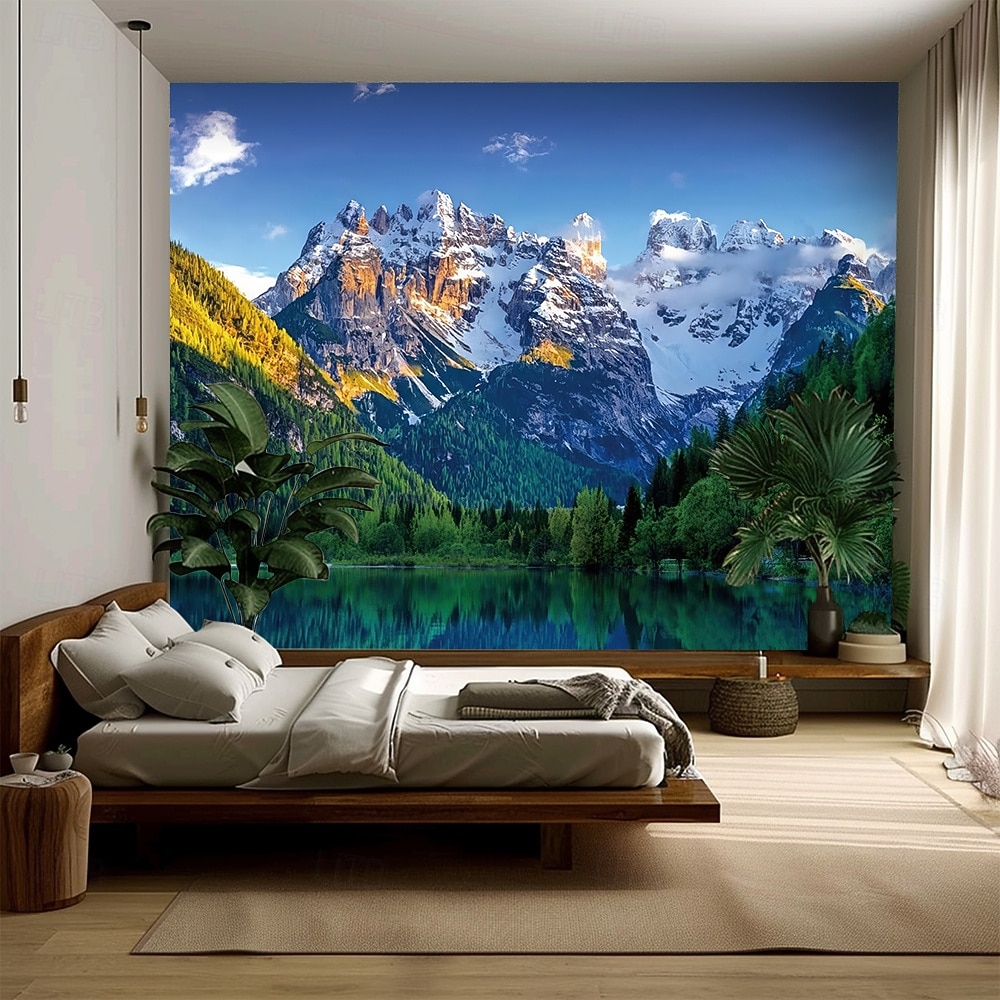 Natur, Wald, See und Sonnenlicht – realistische 3D-Landschaft, Wandteppiche mit grünen Bäumen und blauem Himmel, sommerliche Landschaft, ideal für Schlafzimmer, Wohnzimmer, Homeoffice. 2026 - $45.99 –P11