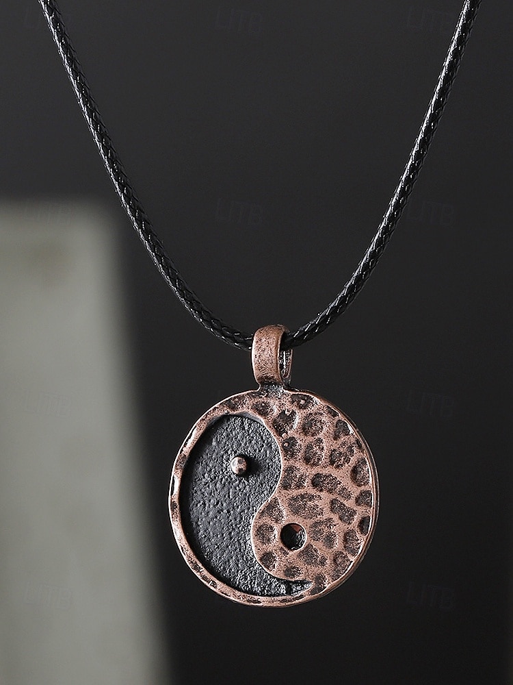 Collana con ciondolo in lega bohémien da uomo, gioielli vintage in argento con catena a strati tribali, per vacanze estive al mare e abbigliamento casual quotidiano del 2026 a $7.99 –P4