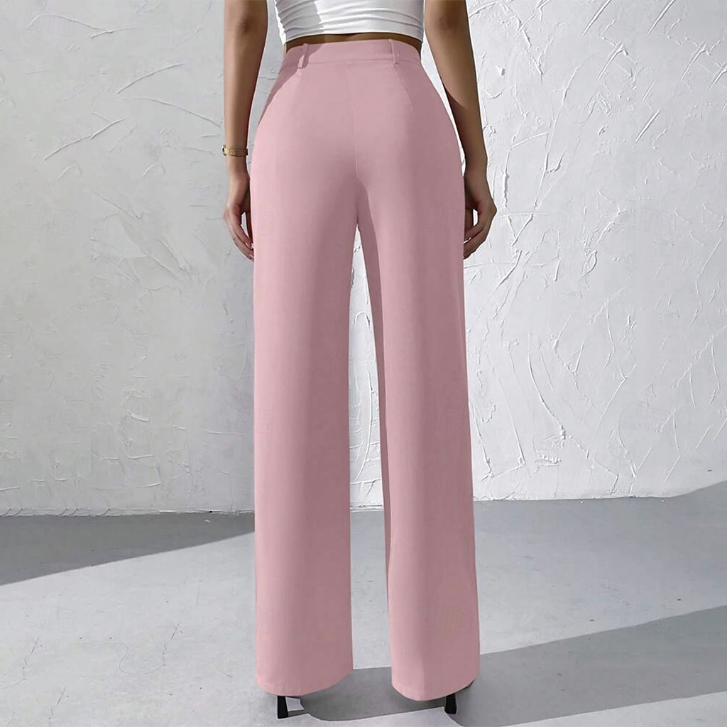 Pentru femei Pantaloni Costume Pantaloni de vară Vacanță Modă Casul Zilnic Lungime totală Talie Înaltă Culoare solidă Simplu Fermoar Buzunar Picior Larg Confort Ușor Απαλό Micro-elastic Haine de 2026 - $37.99 –P9