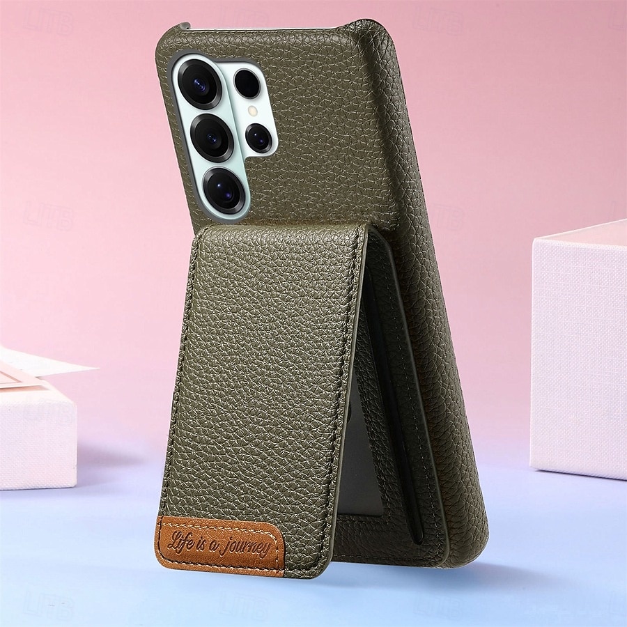 telefono Custodia Per Samsung Galaxy S26 S26 Plus S26 Ultra Copertura Posteriore con Supporto Cavalletto Slot per Carte Retrò TPU Pelle PU del 2026 a $17.99 –P6