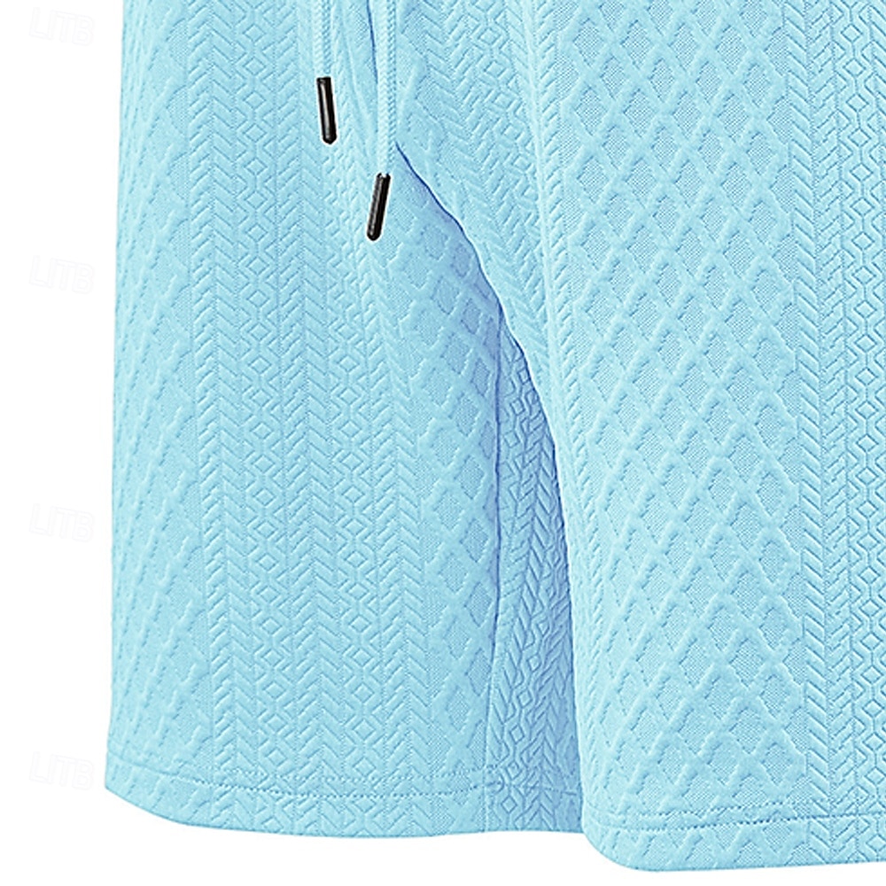 Men's Shorts Casual Shorts Jacquard Pocket Plain Textured Comfort Breathable Above Knee Casual Outdoor Beach Vacation Fashion Navy Blue Light Grey Micro-elastic 2026 - $17.99 –P10