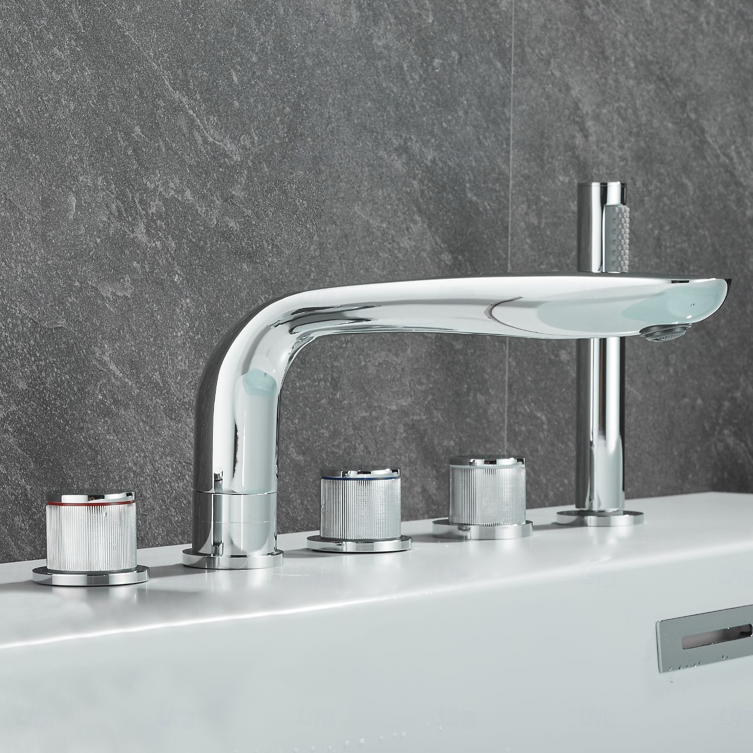 Badekarskran - Moderne Krom Frittstående Messing Ventil Bath Shower Mixer Taps 2026 - $579.89 –P4
