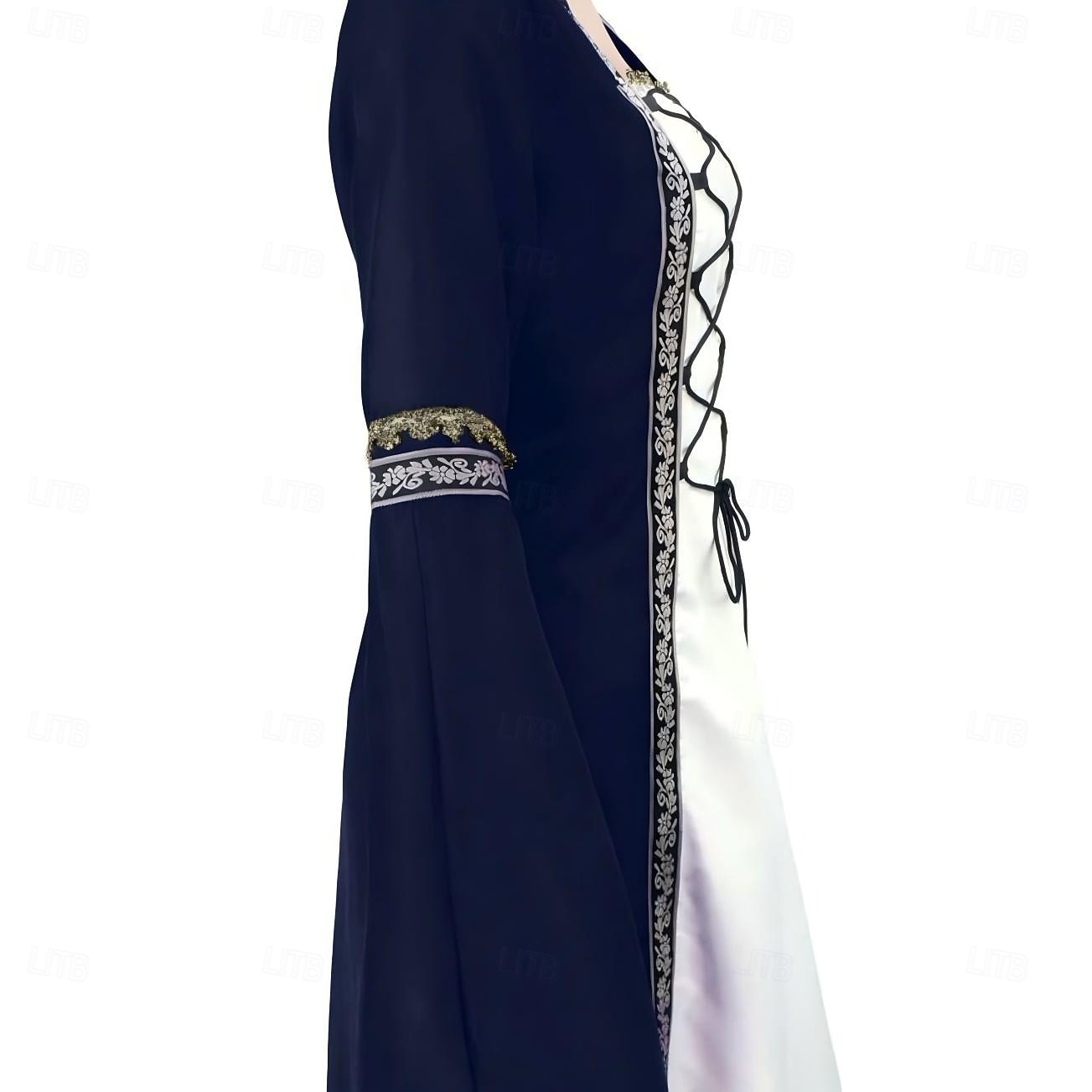 Medieval Renacimiento Vestidos Disfraz de lujo Bruja Vikingo Disfraz Mujer Celta Fantasía Víspera de Todos los Santos Carnaval Rendimiento LARP Feria Ren Adulto Vestido 2026 - $46.99 –P11