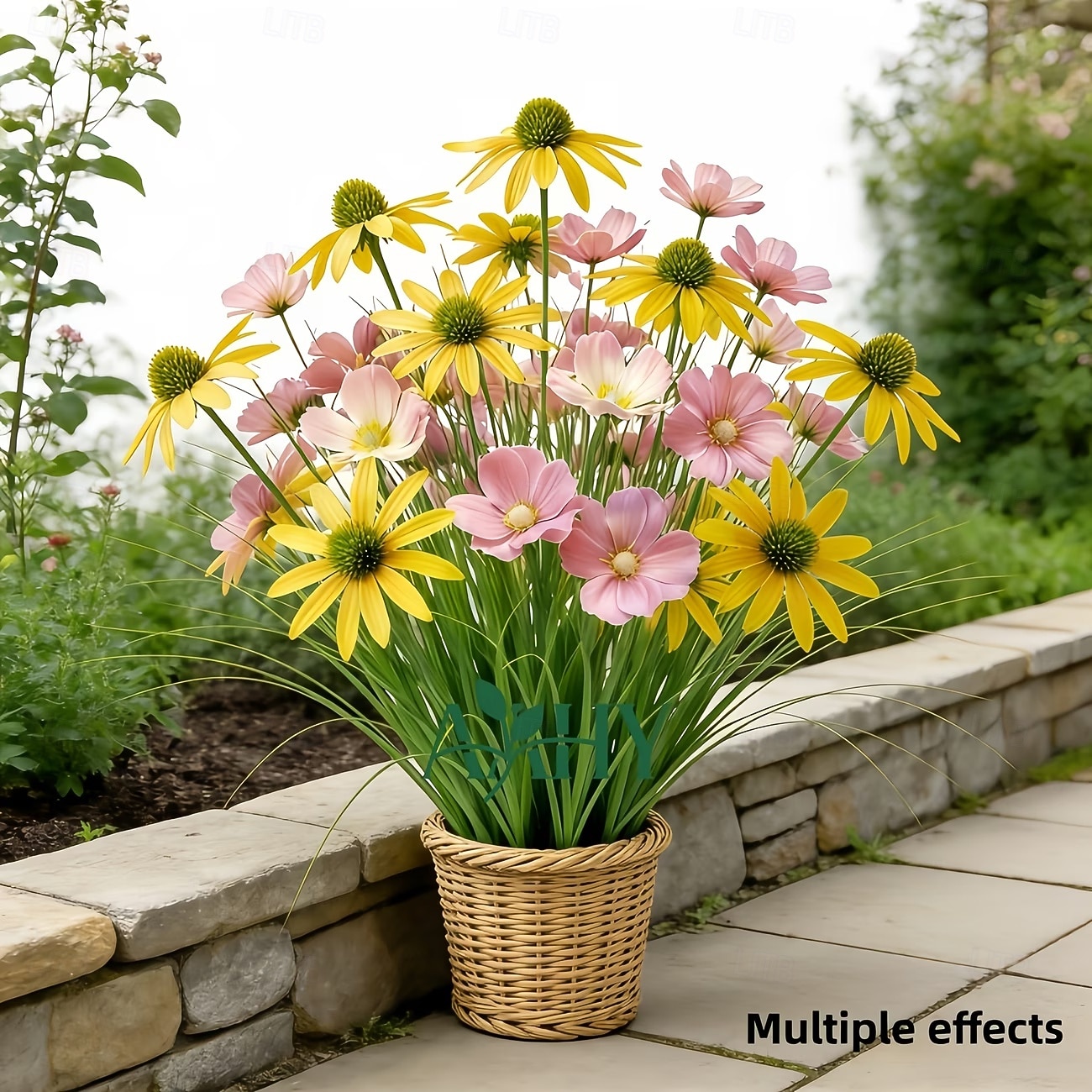 20Pcs Artificial Outdoor Flowers and Bulbous Grass, Plastic Replica Gerbera Daisy and Bulbous Grass Ground Plants, Suitable for Garden, Patio, Hotel Decoration, Easy to Care for All Seasons 2026 - $29.99 –P7