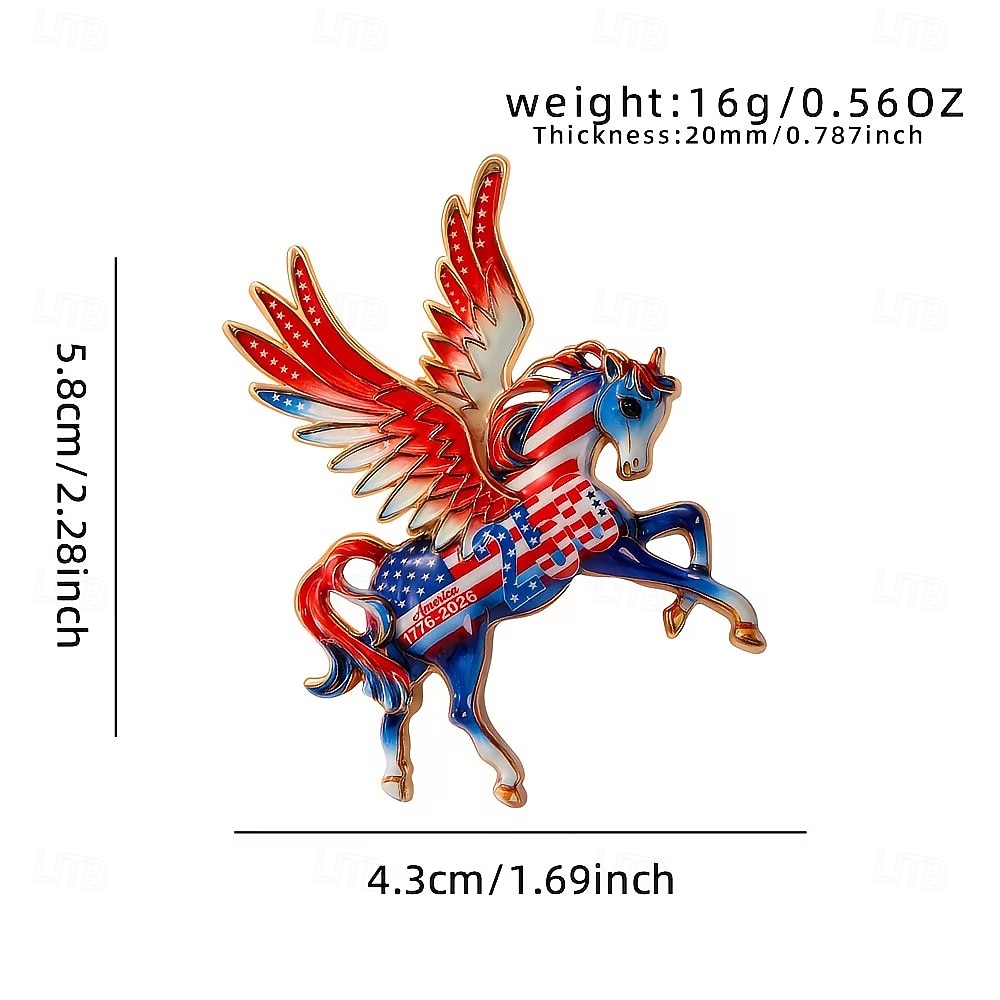 Broșă cu vultur și cal aniversar de 250 de ani pentru bărbați și femei, broșă cu strasuri patriotice americane cu vultur chel, perfectă pentru costume, paltoane și guler, accesoriu ideal pentru 2026 - $9.99 –P10