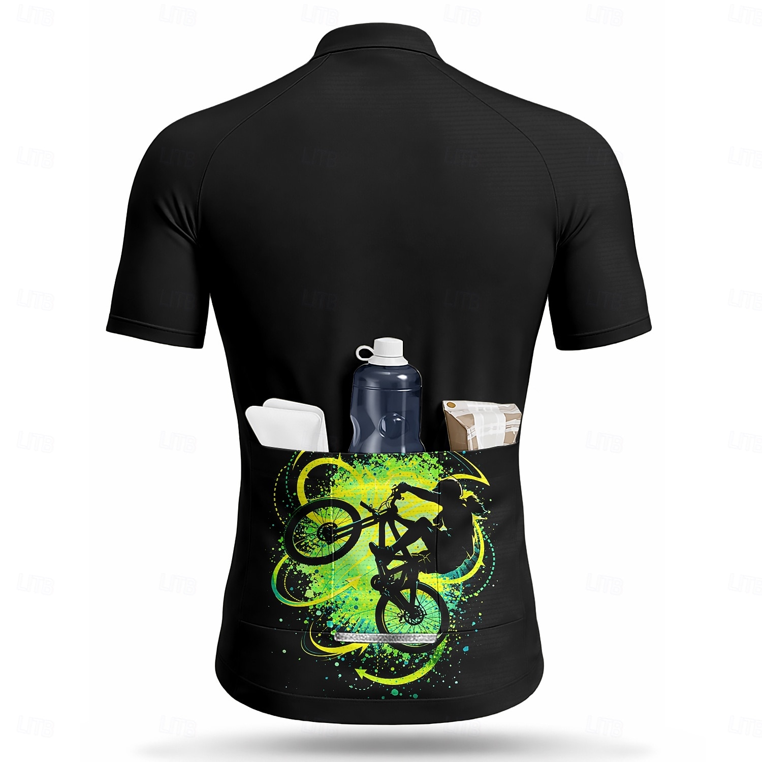 Herren Radtrikot Abstrakt Fahhrad Kurzarm Fahhrad Trikot Oberteil mit 3 Gesäßtaschen UV-beständig Schnelltrocknend Mit Taschen Frontreißverschluss Sport Blau Orange Grün Bekleidung 2026 - $28.99 –P3