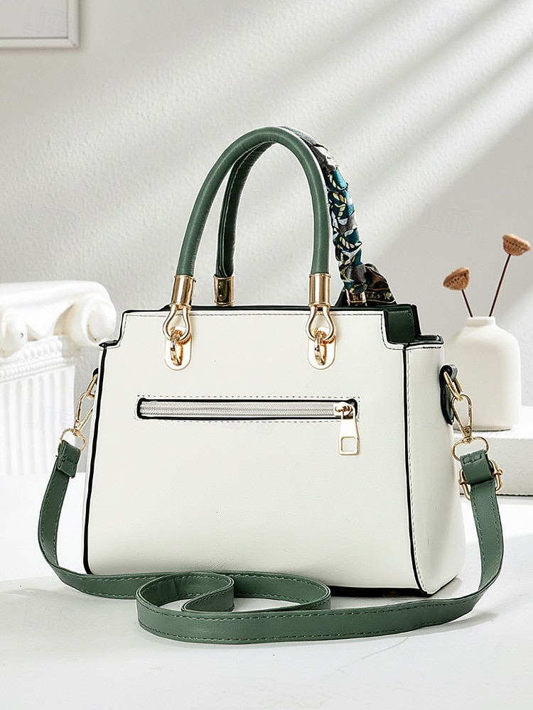 Γυναικεία τσάντα χειρός με κέντημα και λουλούδι, με διακοσμητικό κασκόλ, από συνθετικό δέρμα, σε πολλά χρώματα, κομψό, casual στυλ, ιδανική για καθημερινή χρήση, γραφείο και κοινωνικές συγκεντρώσεις. 2026 - $29.99 –P9