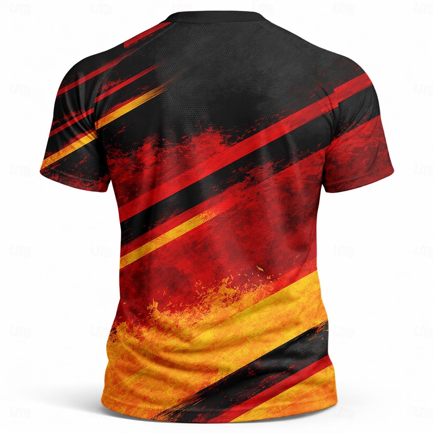 Maillot de football homme inspiré de l'Allemagne – haut de performance à motif abstrait noir, rouge et or, maille respirante, séchage rapide, protection solaire UPF 50+ – T-shirt de tournoi pour de 2026 ? $18.99 –P3