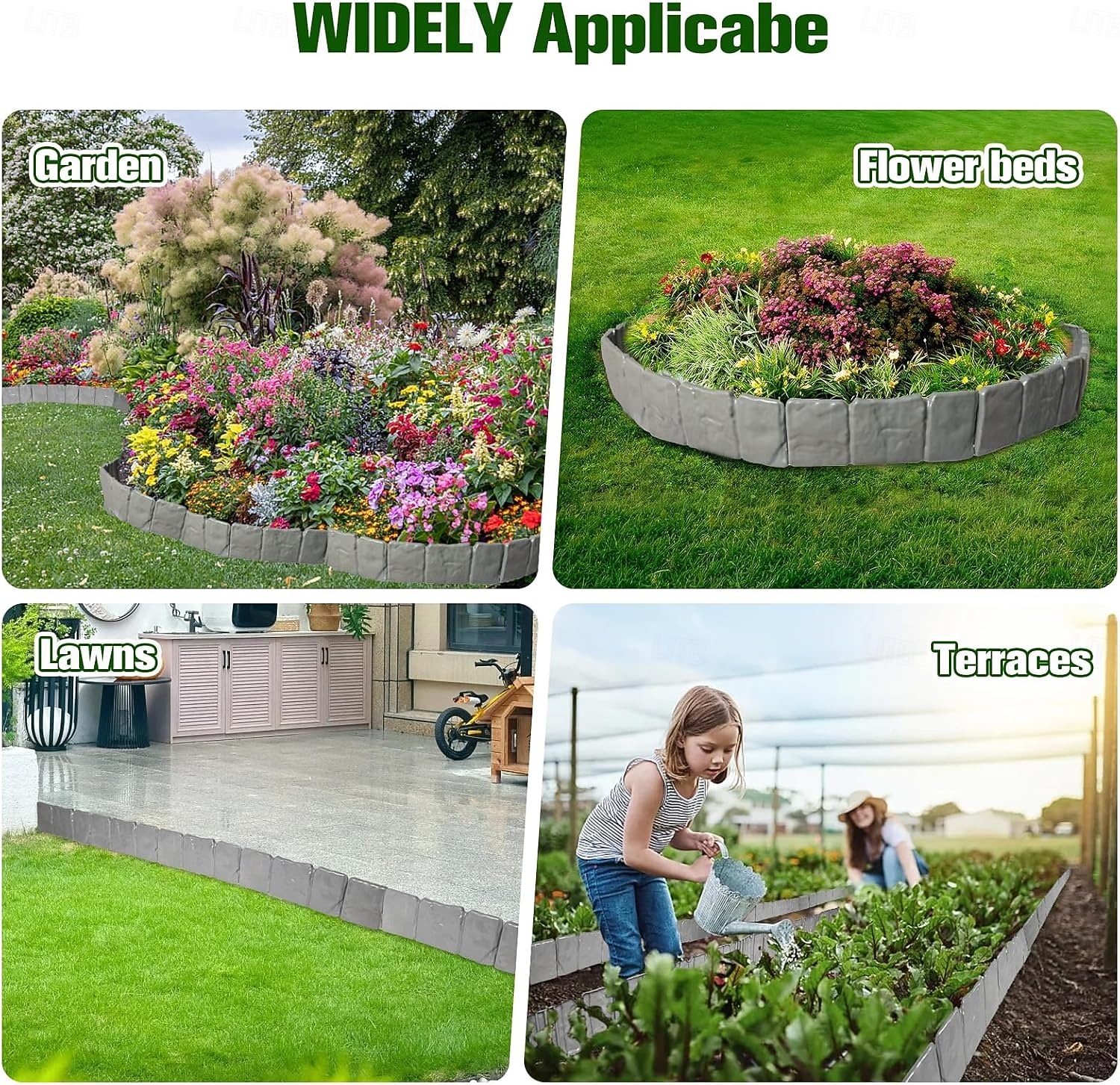 20 Pcs Faux Stone Garden Edging Border Imitation Fence DIY Garden Edging Border No Dig,16 ft Lawn Edging for Landscaping,Plastic Fencing Lawn Border,Imitation Stone Fence for DIY Outdoor Patio 2026 - $25.99 –P5