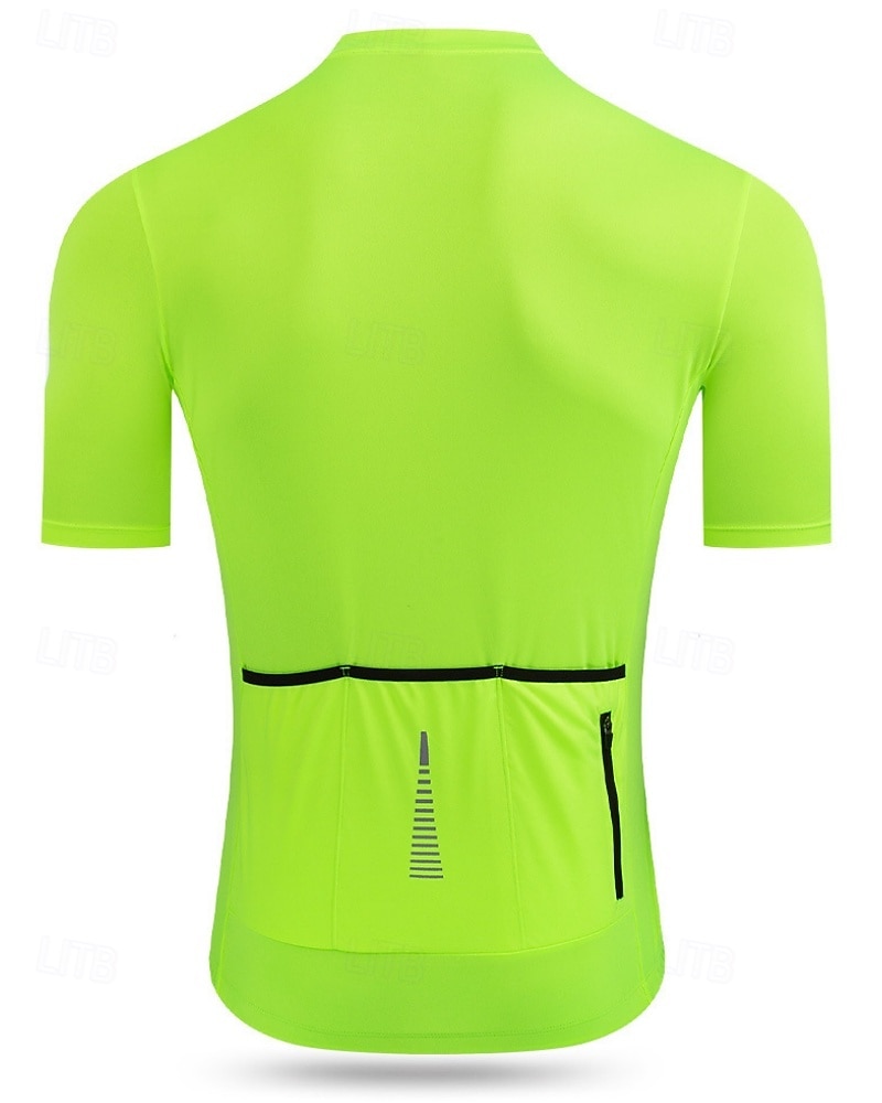 Męskie Koszulka rowerowa Jeden kolor Krótki rękaw Rower Dżersej Top z 3 tylnymi kieszeniami Odporny na UV Szybkie wysychanie Kieszeń na plecach Odvádí pot Sport Czarny Biały Czerwony Odzież 2026 - $26.99 –P14