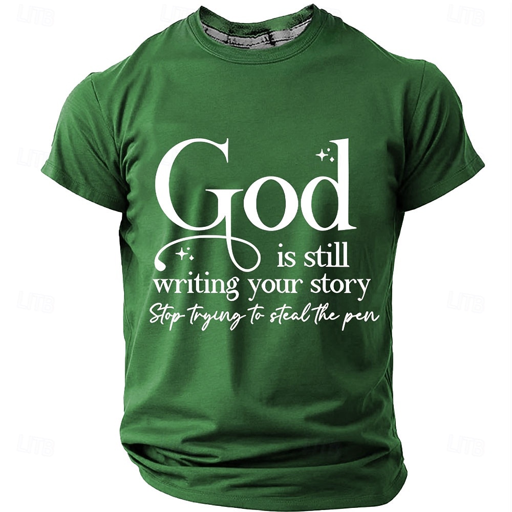 Dio sta ancora scrivendo la tua storia t-shirt da uomo cristiana religiosa spirituale fede t-shirt grafica girocollo manica corta blu royal chiesa adorazione regalo ispiratore per credenti del 2026 a $18.99 –P3