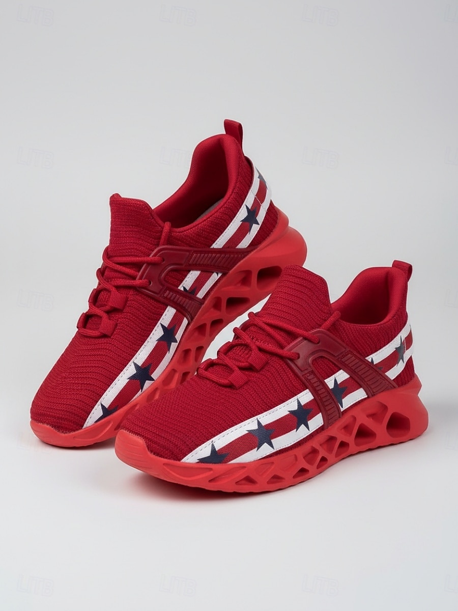 Кроссовки для женщин с подошвой-блейд приуроченные к 250-летию независимости США - спортивная обувь с патриотическим дизайном американского флага для занятий спортом и повседневной носки 2026 - $34.99 –P1