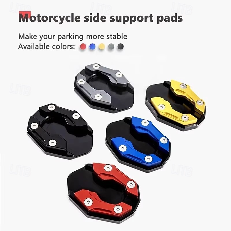 5 Pack Motorcycle Kickstand Pad - Universal Aluminum Side Stand Foot Support Base, Anti-Slip Enlarged Parking Pad for Soft Ground, fits Motorbike Scooter, Easy Installation, 2 Inch Wide 2026 - $15.99 –P2