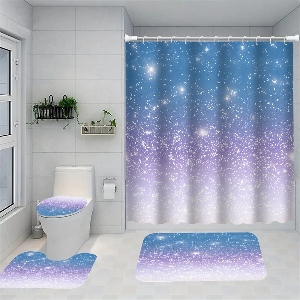 Modern Creative Bathroom Shower Curtain and Bath Mat Set, Polyester Waterproof, Mildew Resistant, Quick Dry, Non Slip, Easy to Clean, Home Bathroom Decor 2026 - $55.99 –P6