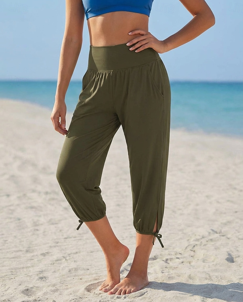 Per donna Pantaloni capri Vacanza Essenziale Lunghezza al polpaccio Misura del girovita medio Tinta unica Semplice Comodità Alta elasticità Blu Rosso violaceo Grigio chiaro Grigio scuro Estate del 2026 a $20.99 –P4