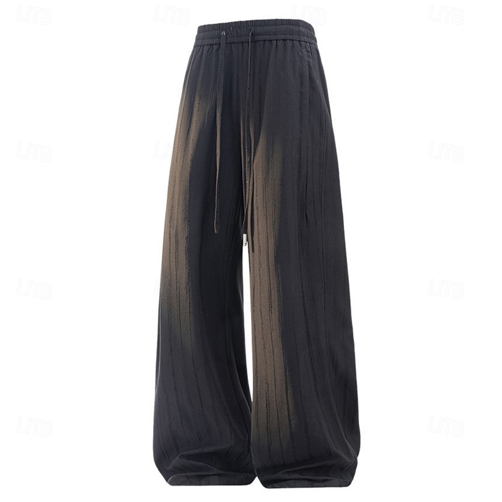Hombre Pantalones Pantalones casuales Pantalones anchos Jacquard Correa Bolsillo Plano Comodidad Suave Casual Diario Exterior Vacaciones Moda Negro Morado Rígido 2026 - $26.99 –P3