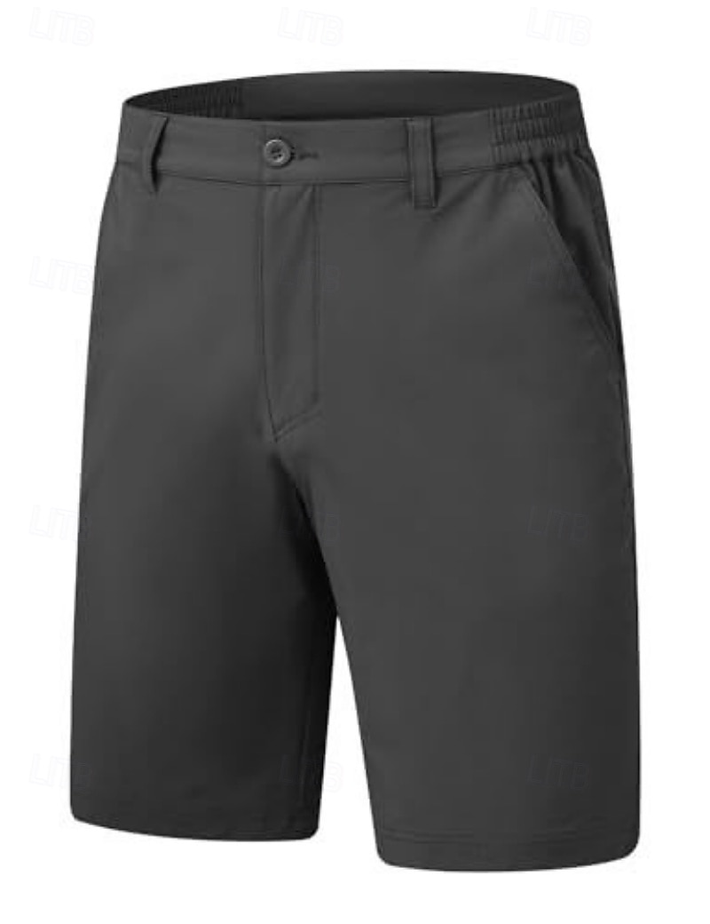 Men's Dress Shorts Business Casual Shorts Golf Shorts Pocket Elastic Waist Plain Waterproof Comfort Knee Length Outdoor Business Work Fashion Streetwear Black Navy Blue Inelastic 2026 - $24.99 –P2