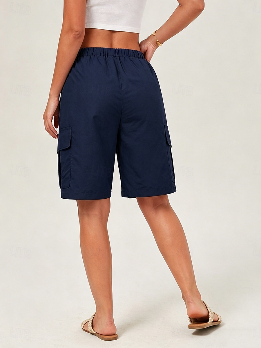 Pentru femei Bermude Pantaloni Scurți Cargo chinez Pantaloni Scurți Vacanță Șic Stradă De Bază Scurt Talie medie Simplu Cordon Buzunar Comfortabil Respirabil Inelastic Zilnic În aer liber Vacanță Gri 2026 - $34.99 –P6