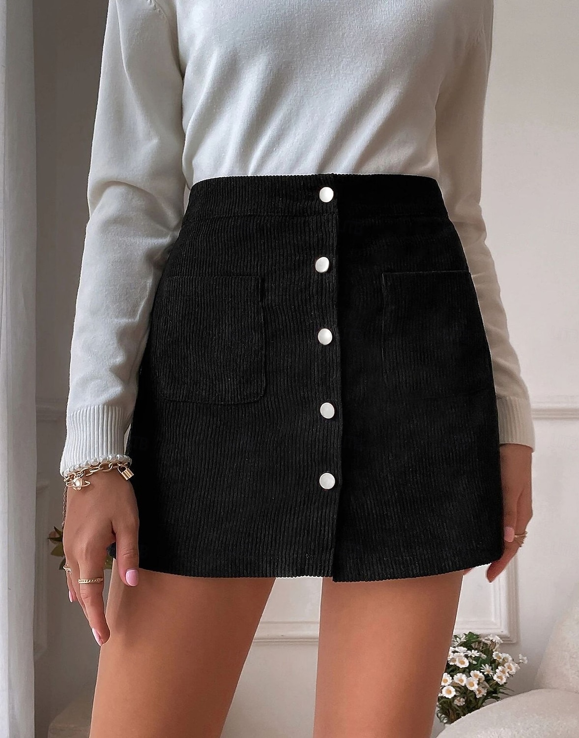 Women's Vacation Skirt Fashion Casual Mini High Waist Skirts Plain Pocket Inelastic Daily Street Black Yellow Pink Wine Spring 2026 - $18.99 –P13