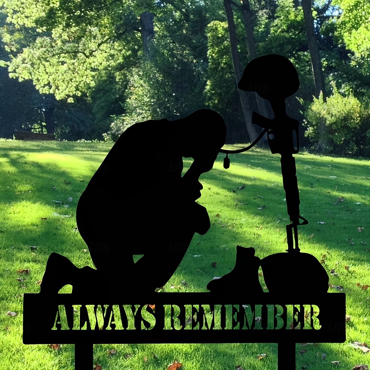 Memorial Day Outdoor Patriotic Metal Soldier Yard Sign, 4th of July Decoration, Fallen Soldier Memorial, Iron Art Garden, Cemetery & Lawn Decor 2026 - $18.99 –P1