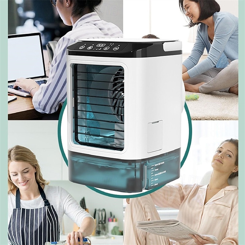 Ventilatore condizionatore portatile, raffrescatore evaporativo personale da 1400 ml con 10 ore di autonomia, ventilatore da tavolo con umidificatore a nebulizzazione, mini condizionatore a 3 velocità del 2026 a $62.99 –P7