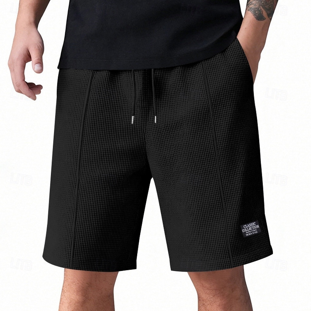 Hombre Pantalones cortos de gofres Pantalón corto Pantalones cortos de playa Pantalones cortos casuales Bolsillo Cintura elástica Plano Comodidad Transpirable Longitud de la rodilla Casual Exterior 2026 - $17.99 –P15