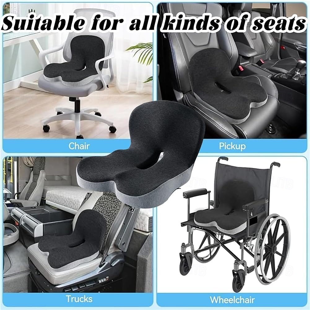 Ergonomic Memory Foam Seat Cushion - Orthopedic Chair Pad for Office Chair, Tailbone & Coccyx Pain Relief Seat Pillow for Car, Gaming Chair, Wheelchair, Breathable Cover, Non-Slip 2026 - $72.99 –P6