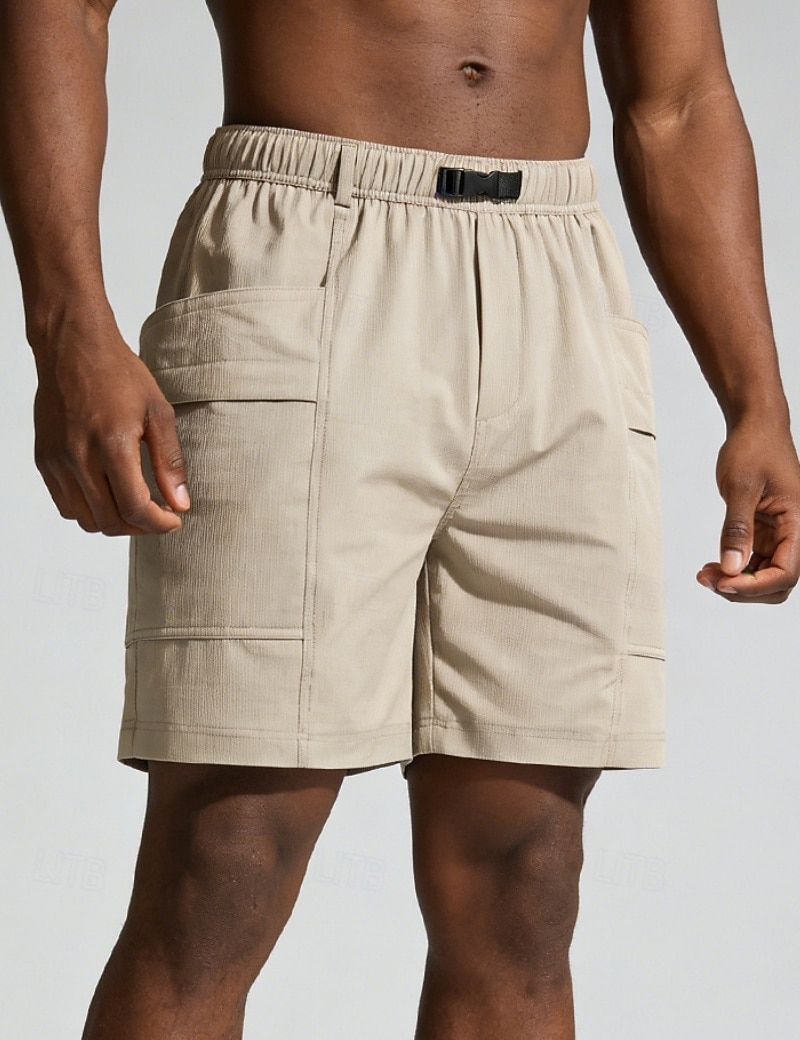 Hombre Pantalón Corto Cargo Pantalón corto Pantalones cortos casuales Pantalón corto deportivo Bolsillo Cintura elástica Puro Plano Comodidad Secado rápido Longitud de la rodilla Exterior Gimnasia 2026 - $26.99 –P1