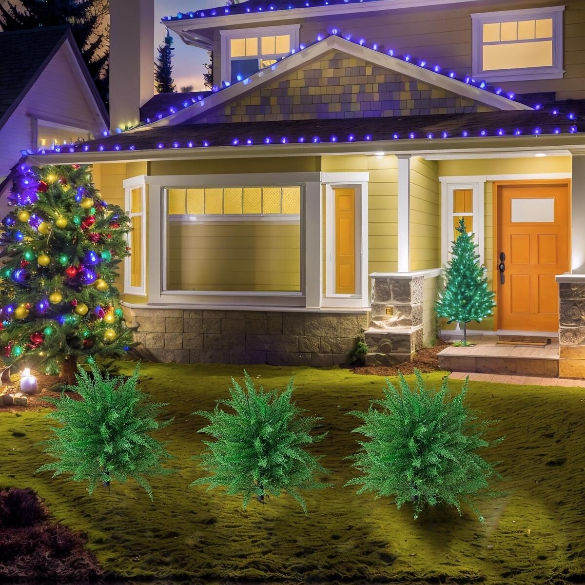 umělý zahradní rostlinný klas, umělá venkovní zeleň, 22palcová umělá rostlina do květináčů, do půdy, na terasu, do dvora a na sváteční dekoraci 2026 - $30.99 –P8